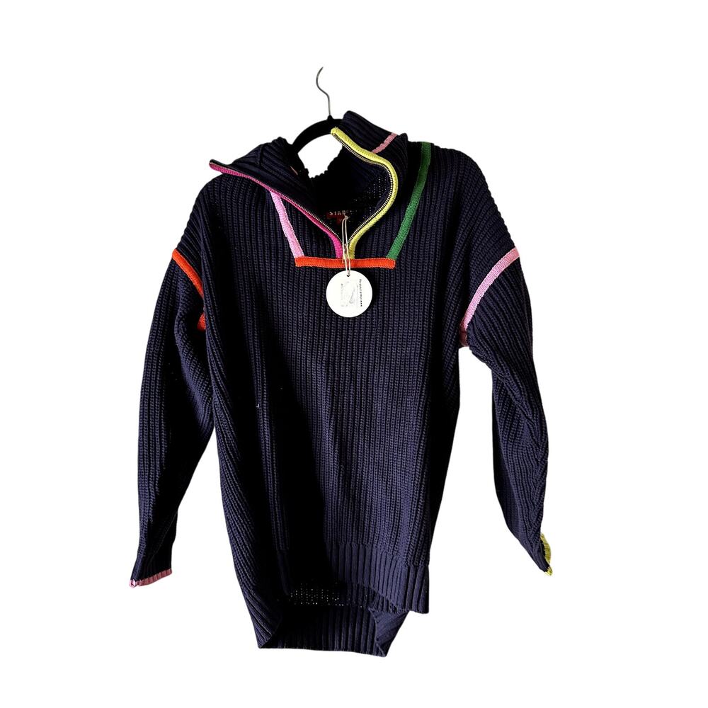 STAUD Hampton Sweater in Navy XS